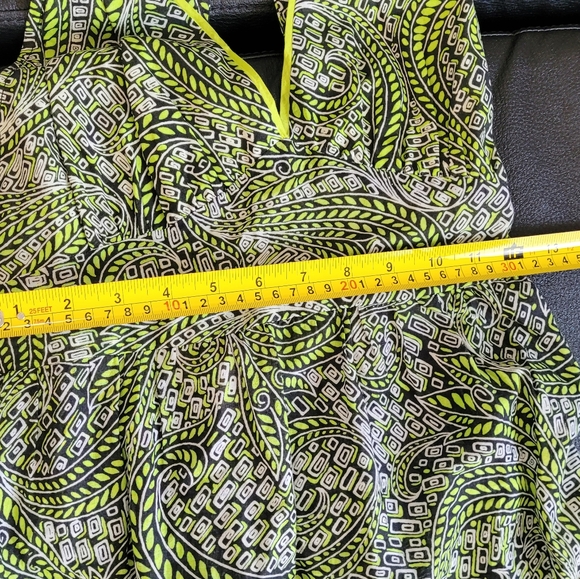 Burning Torch Green Graphic print Halter maxi dress Size-P - Picture 13 of 15